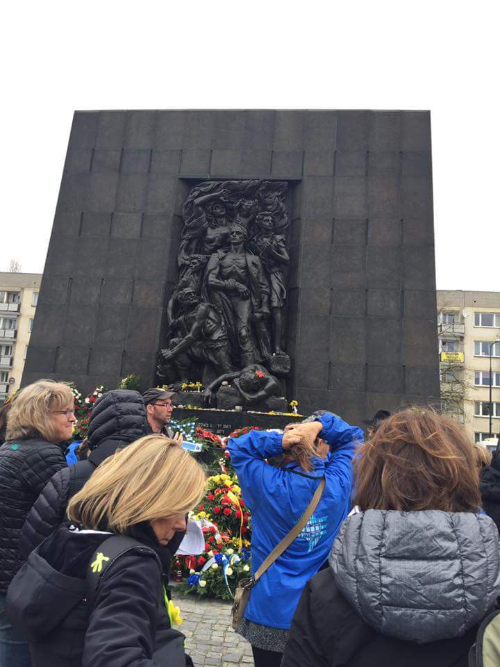 Image of Warsaw Ghetto uprising memorial from Florida 2017 Adult March of the Living trip.