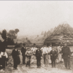 Image of Jew and peasants in a village in the Carpathian mountains, 1921.