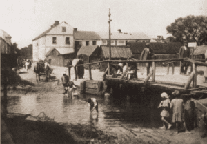 Image of Wooden foot bridge in Maciejowice, one of the oldest Jewish settlements in Lublin province.