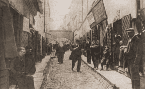 Image of Jatkowa (Meatmarket) Street in the old Jewish quarter of Vilna.