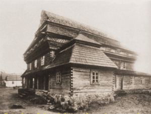 Image of Exterior of the Eighteenth-century wooden synagogue in Jeziory.