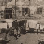 Image of Airing the bedding and cleaning house for Passover.