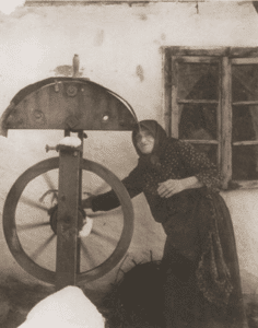 Image of Women spinning cord, 1938.