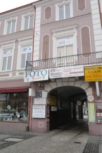 Image of Radom Poland in front of Irv's aunt's and uncle's store 9 Zermskeigo Street