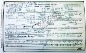 Image of Irv's dad's immigration papers