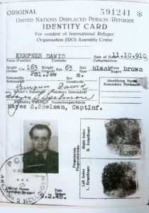 Image of Irv's dad's DP identification papers