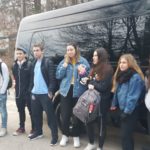 Image of 2018 Marchers boarding the bus from Aaron kischel’s house.