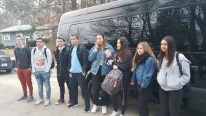 Image of 2018 Marchers boarding the bus from Aaron kischel’s house.