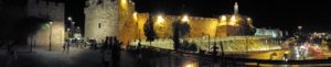 Image of Old city Jerusalem at night panorama