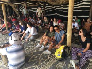 Image of NE MOTL teens in Israel at Abraham’s tent.